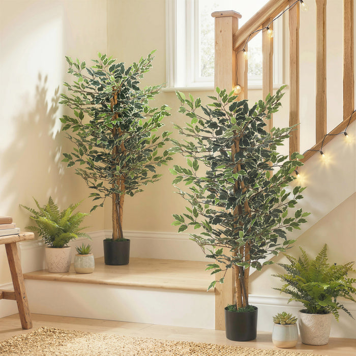 HOMCOM 4.3FT Artificial Ficus Tree for Indoor Decoration