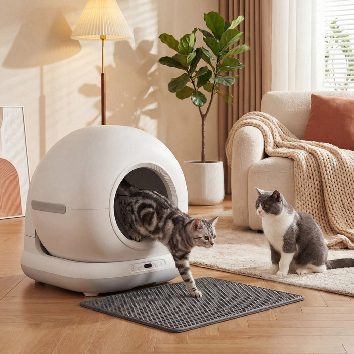 PawHut Self Cleaning Litter Box, Automatic Cat Litter Box for Multi Cats, Extra Large 72L, App Control, Safety Sensor, Odor Isolation, Deodorant Gel, 1 Trash Bag and Litter Mat