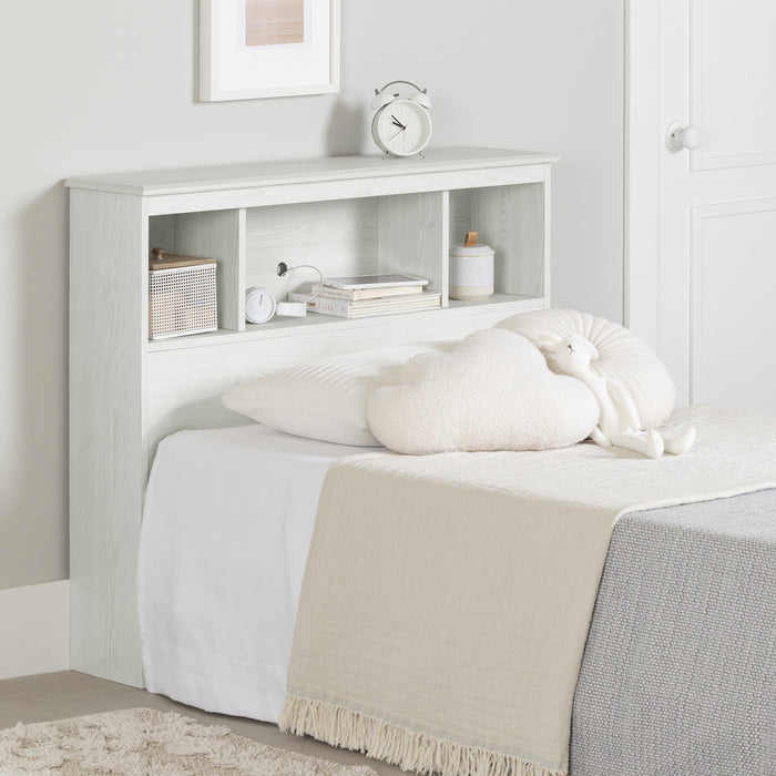 Summer Twin Breeze Bookcase Headboard with Storage - White Pine