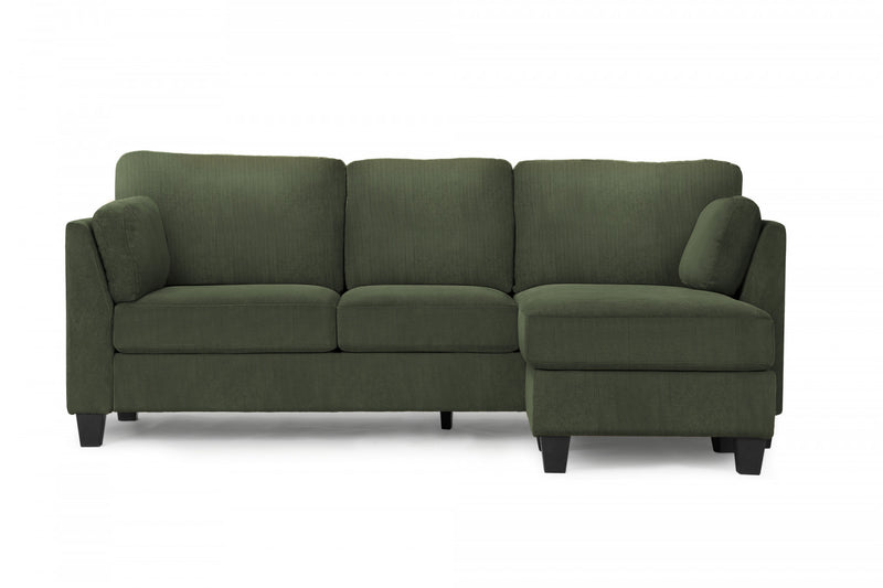 Upholstered Sofa Chaise Lounger, Chaise Lounge, Dark Green Fabric, Modern, Contemporary Sofa