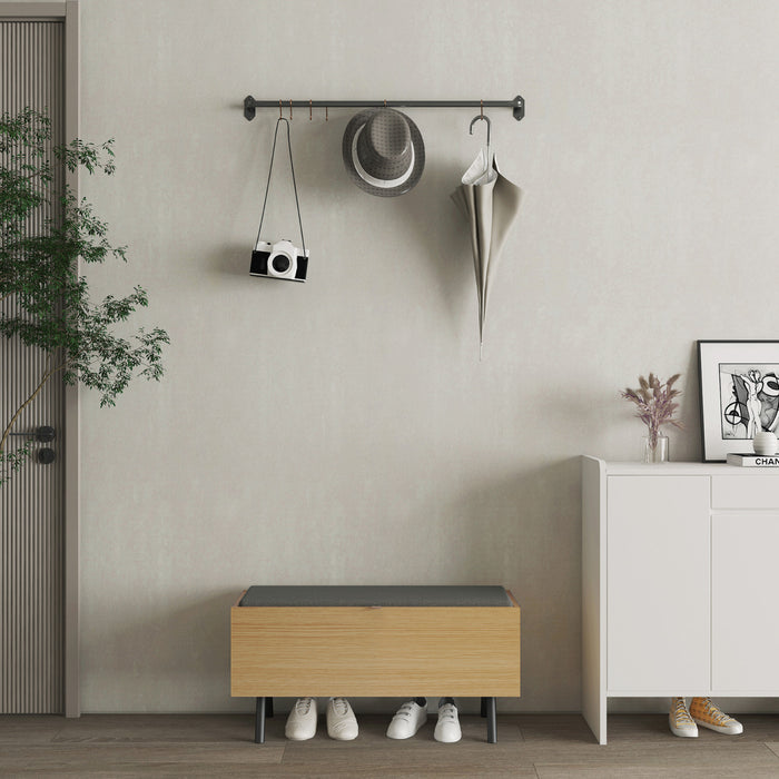 Paloma Modern Accent Storage Bench in Light Oak Armoire