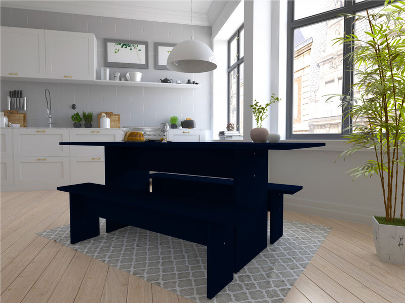 Nomad Modern 3-Piece Dining Set in Midnight Blue