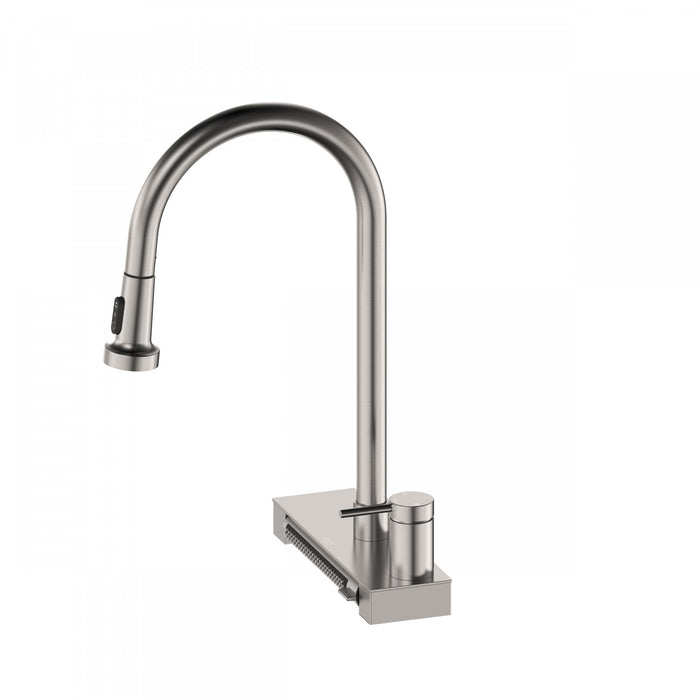 4 Function Pivoting Waterfall Pull-Down Kitchen Faucet with Power Wash. Brushed Nickel-FCWRMBND1 Laundry Combo