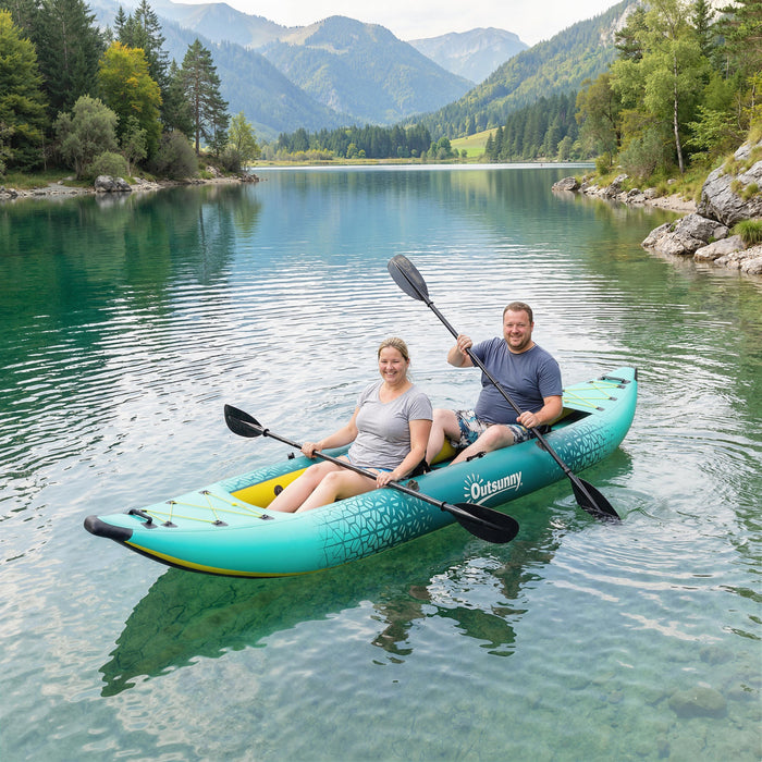 Outsunny 12'6\"x37\" Inflatable Paddle Board for Adults, Yellow and Grey