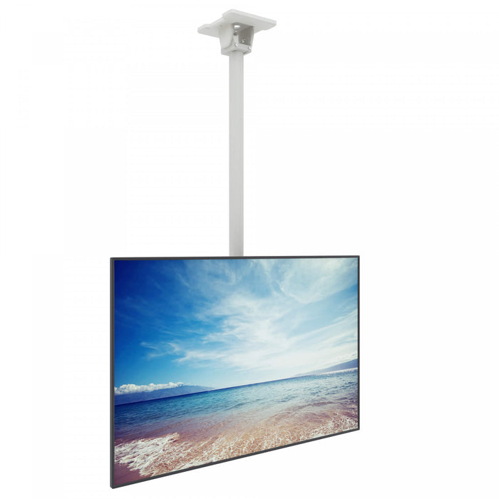 Kanto CM600 Height Adjustable Hanging Ceiling TV Mount for 40\" - 80\" TVs, White