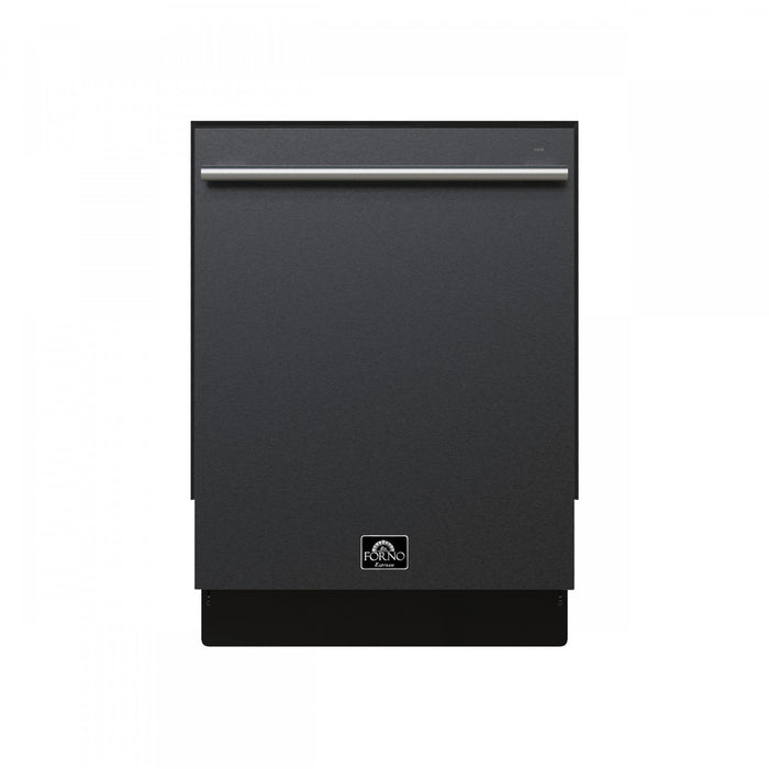 Forno Romano 24 in. Built-In Tall Tub Dishwasher in Black, Top Control, 52 dBA - FDWBI8035-24BLK