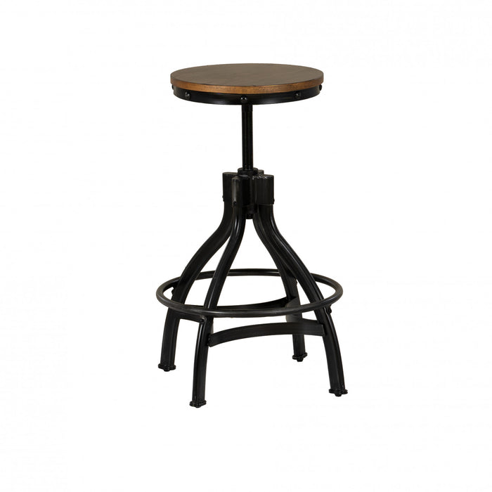 Hawkford Brown Adjustable Height Backless Barstool - Set of 2