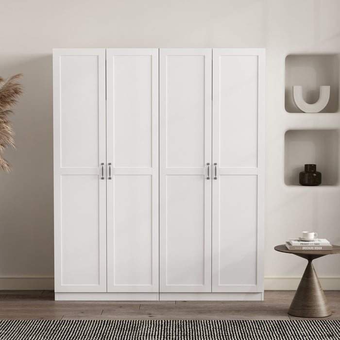Cornelia Modern 30\" Storage Cabinet in White (7-Shelf) - Set of 2 Bookcase