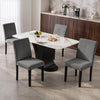 HOMCOM Corduroy Upholstered Dining Chairs Kitchen Chairs Set of 4 Dark Grey