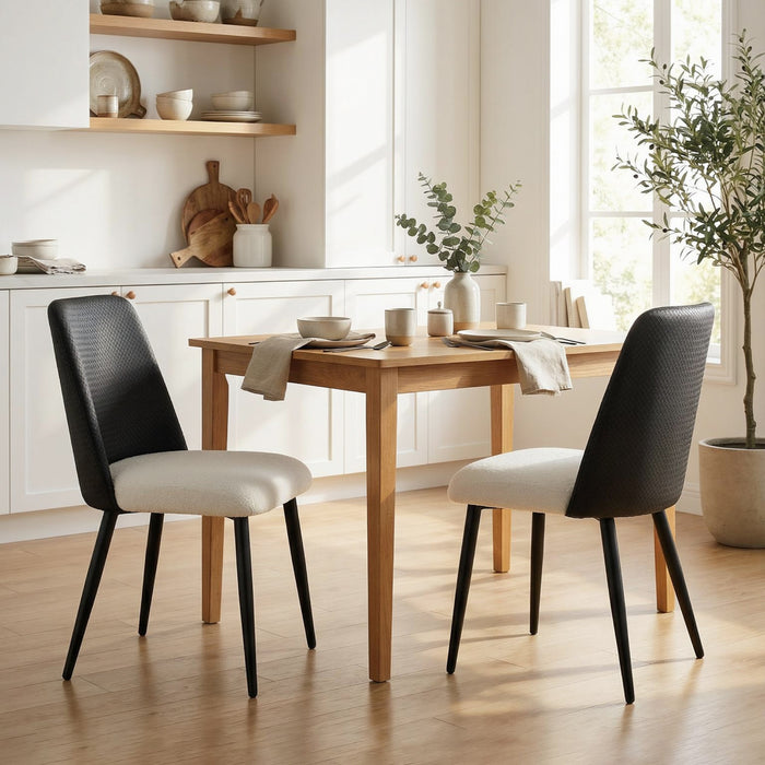 HOMCOM Dining Chairs Set of 2 Upholstered for Dining Room, Kitchen, Black