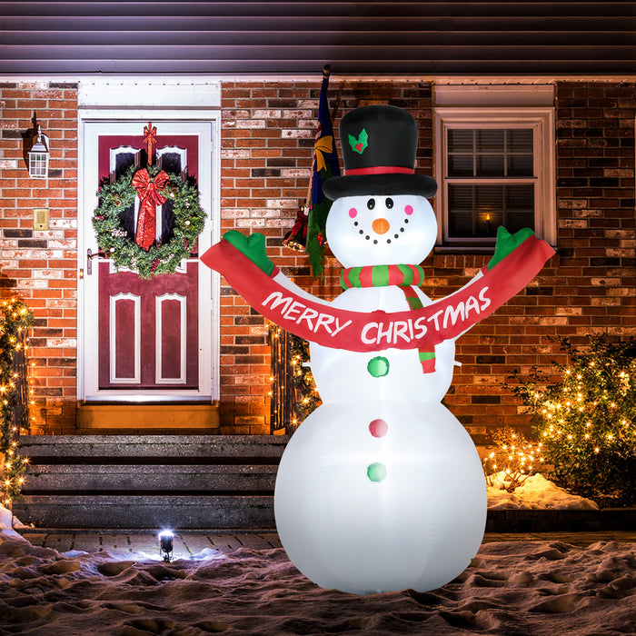 Homcom 8ft Snowman Inflatable Christmas Decoration