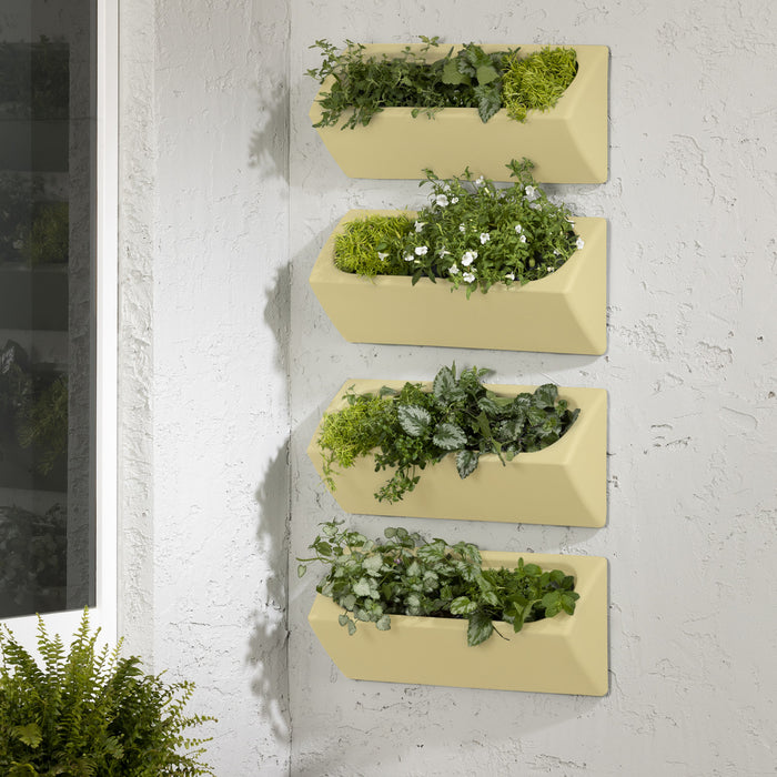 Dalya 4-Piece Outdoor Wall Planter - Light Yellow