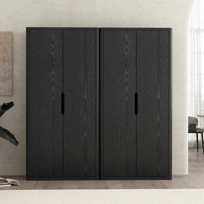 Rivington Modern 38\" Bookcase Cabinet in Black - Set of 2