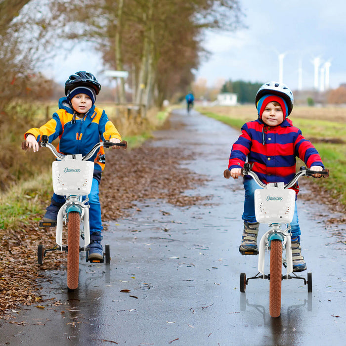 Costway 12\" Kid's Bike With Removable Training Wheels & Basket For 3-4 Years Old Turquoise