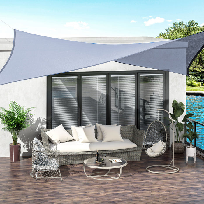 Outsunny Rectangle 10' X 13' Canopy Sun Sail Shade Garden Cover Uv Protector Outdoor Patio Lawn Shelter With Carrying Bag (grey)