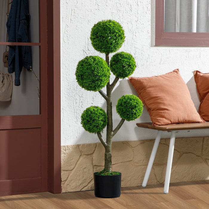 HOMCOM Decorative Artificial Plant Cypress Tree in Pot, 43.3 Inch