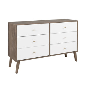 Milo 6-Drawer Dresser - Drifted Grey/White