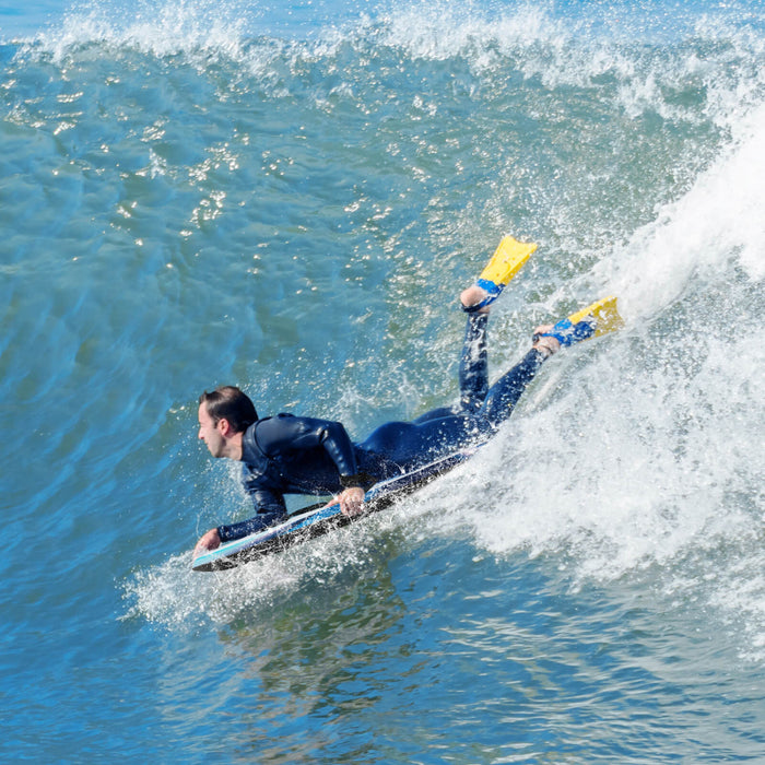 Costway 37\" Lightweight Body Board With Eps Core Xpe Deck Hdpe Bottom Crescent Tail Blue