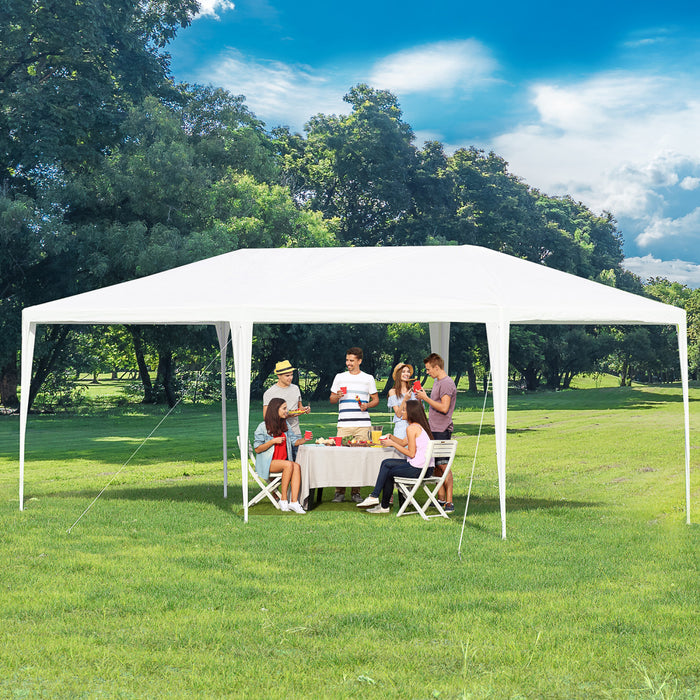 Outsunny 19'x9' Party Tent Gazebo Canopy Garden Sun Shade For Outdoor Event With Removable Mosquito Mesh Netting, White