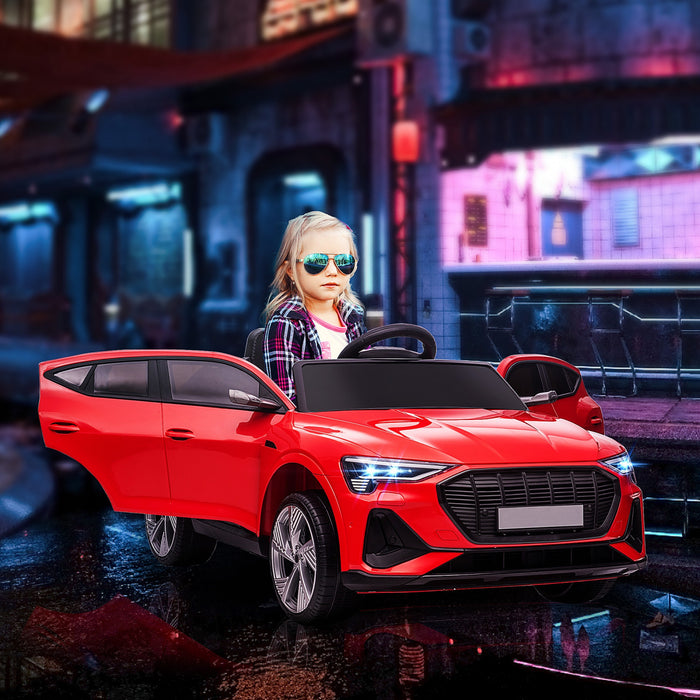Aosom 12v Kids Electric Ride On Sports Car, Battery Powered Ride-On Toy W/ Parent Remote Control, Safety Belt, Led Lights, Music, And Horn, For 3-5 Years Old, Red