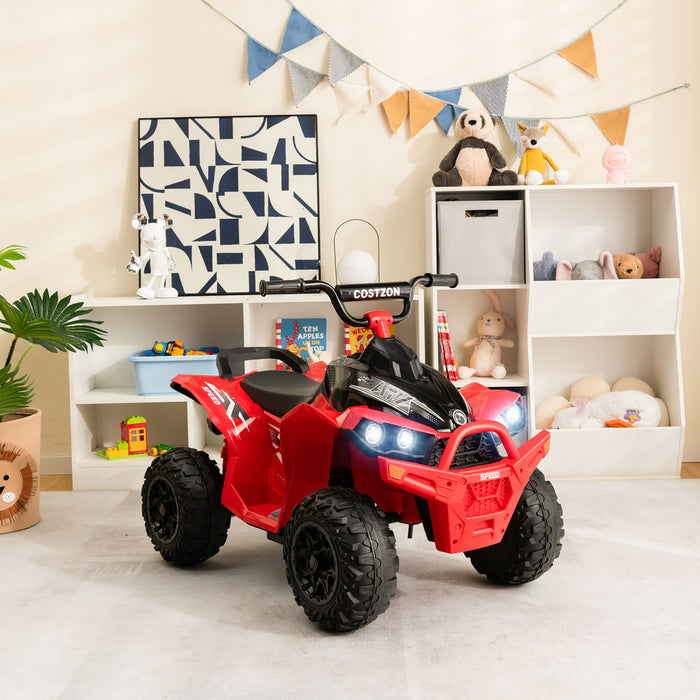 Costway 12v Battery Powered Kids Ride On Atv Electric 4-wheeler Quad Car With Mp3 & Light