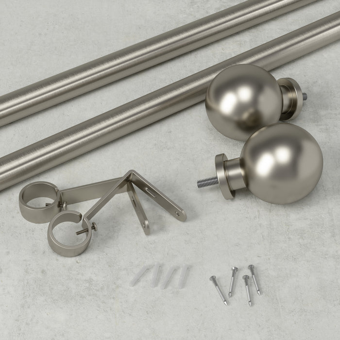 Umbra Bolas Nickel Expandable 1\" Curtain Rod - 72\"-144\" 
