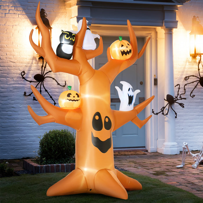 Outsunny 9ft Inflatable Halloween Haunted Pumpkin Tree W/ Leds