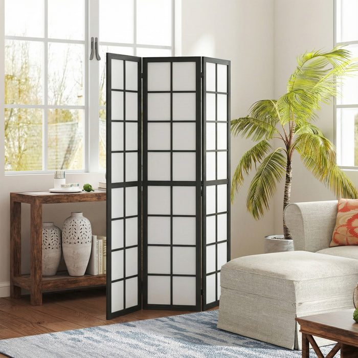 HOMCOM 3 Panel Room Divider, 5.6 ft Folding Privacy Screen, Black