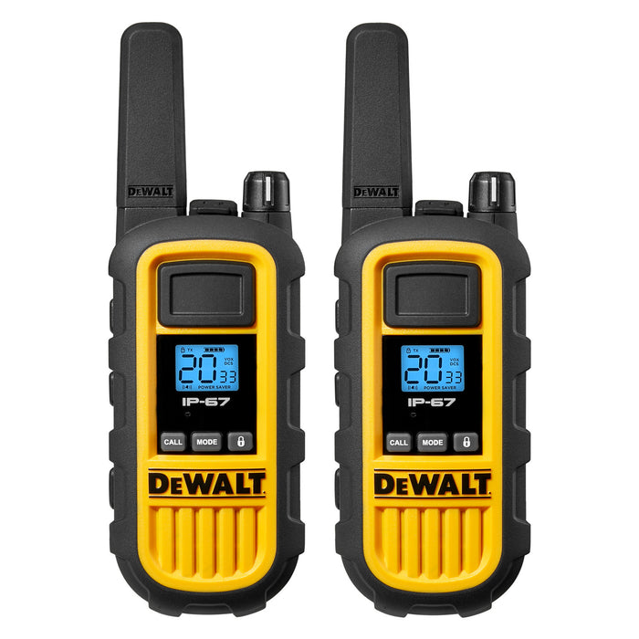 2 Dewalt Dxfrs800 Walkie Talkies - 2 Watt, Heavy Duty, 22 Channel Long Range Two Way Radios