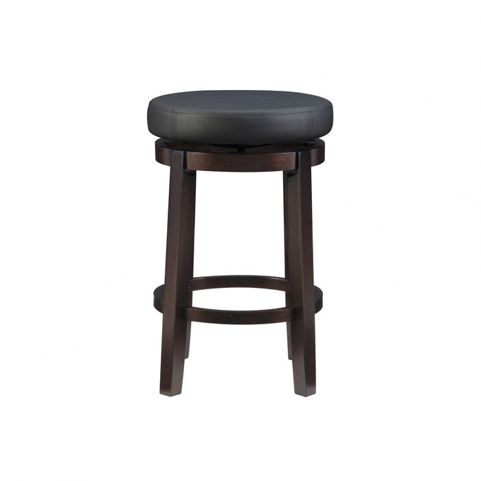 Maya Faux Leather Counter-Height Stool - Black
