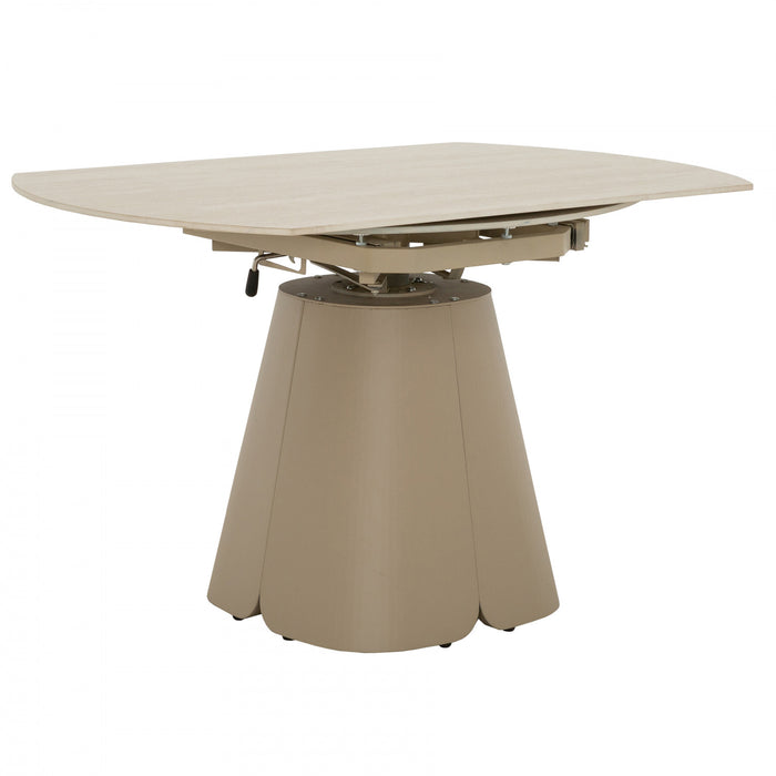 Solene 5-Piece Round Extendable Dining Table Set (32-52 in.) with Upholstered Chairs (Seats 4)