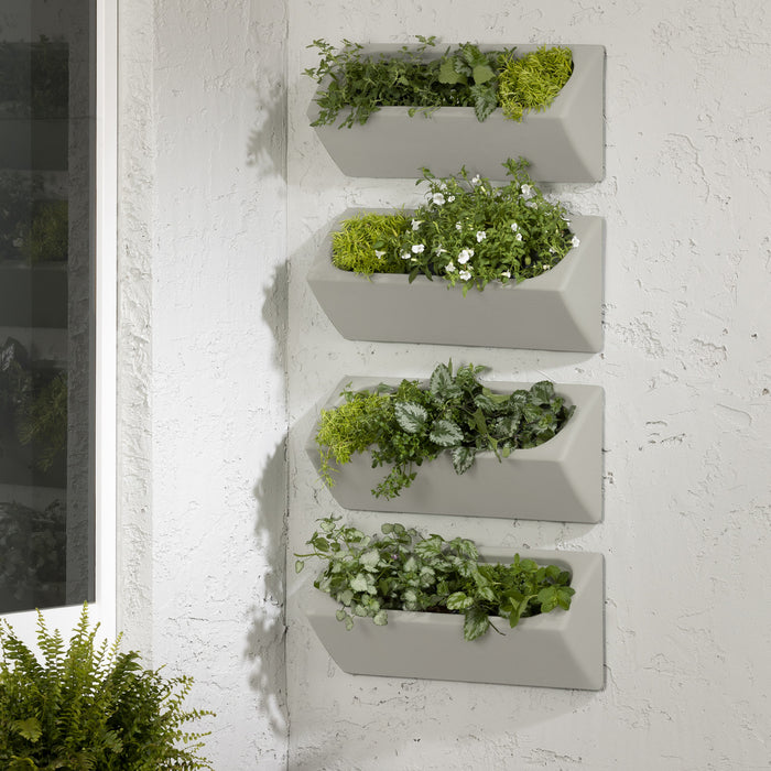 Dalya 4-Piece Outdoor Wall Planter - Greige