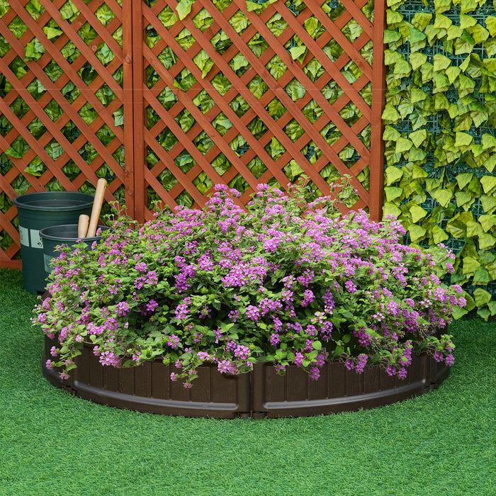 Outsunny 48\" Raise Garden Bed Kit, Round Planter Box Above Ground For Flowers/herb/vegetables Outdoor Garden Backyard With Easy Assembly, Brown