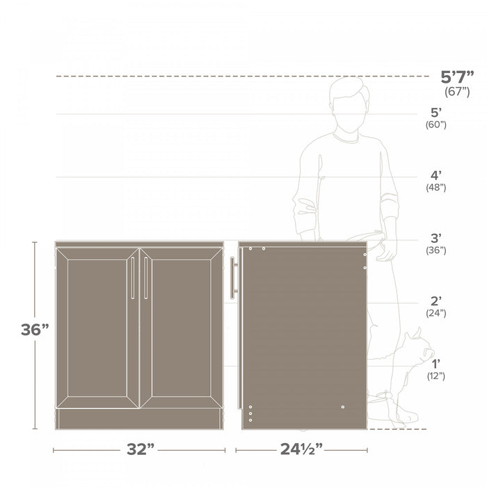 Prepac Elite 32\" Base Storage Cabinet - White