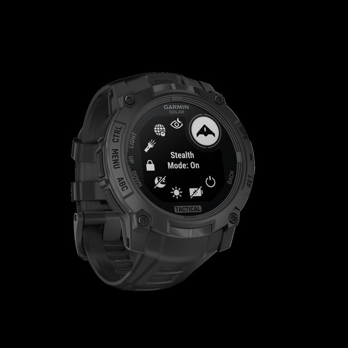 Garmin Instinct 3 50mm - Solar Tactical, Black, Gps, Led Flashlight, Mil-std-810, Unlimited Battery