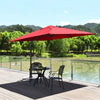 Costway 10x10 ft Patio Offset Cantilever Umbrella Aluminum 360° Rotation Tilt Wine