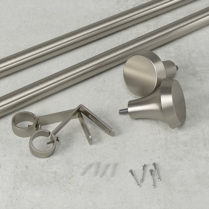 Umbra Ella Nickel Steel Expandable 1\" Curtain Rod - 72\"-144\" 