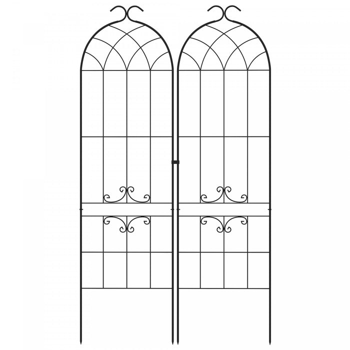 Outsunny 2 Pcs Garden Trellis For Climbing Plants, Outdoor Metal Trellis