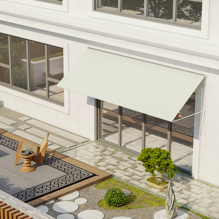 Outsunny 13' X 4' Retractable awning For Doors And Windows, Beige