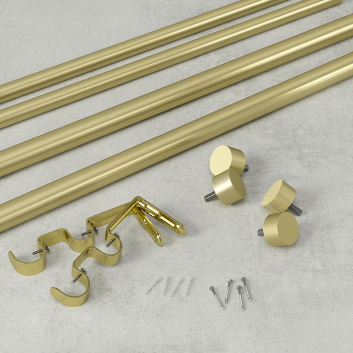 Umbra Cappa Brass Expandable Double 1\" Curtain Rod - 120\"-180\" 