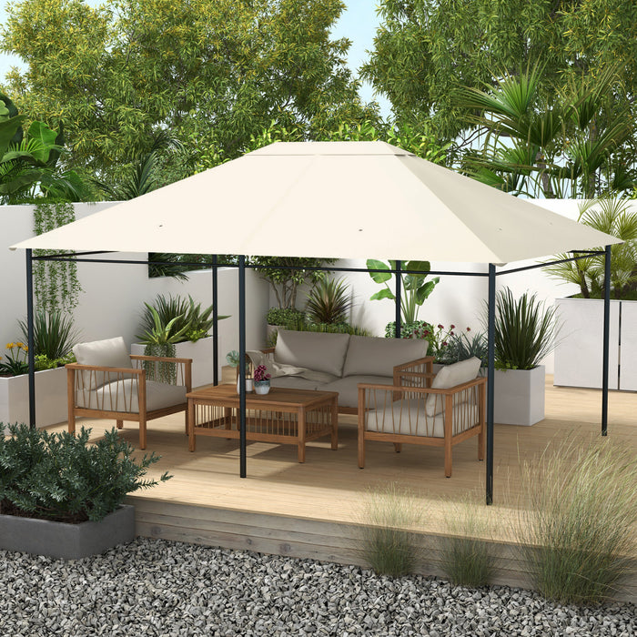 Outsunny 10' x 13' Gazebo Canopy Replacement Gazebo Roof Cover, Cream White