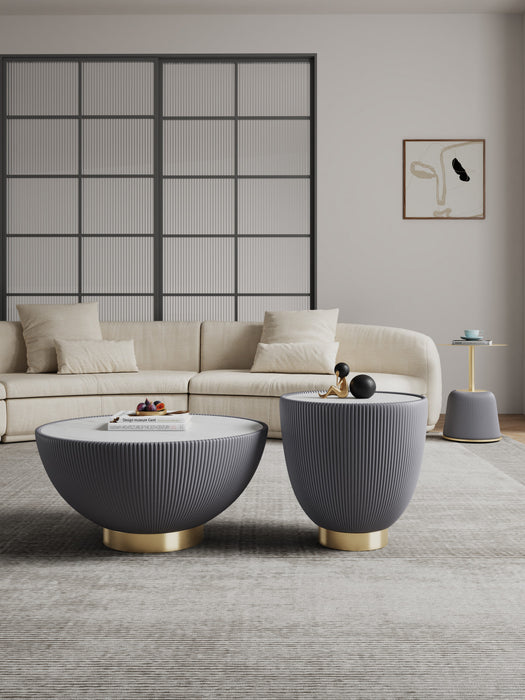 Anderson Modern 3-Piece Coffee Table & End Table Set in Gray