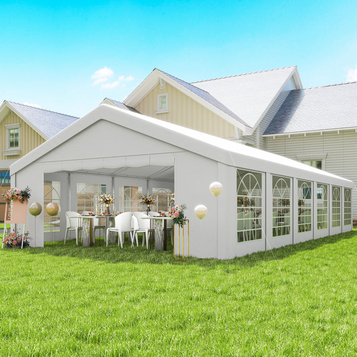 Outsunny 20' x 40' Large Party Tent with 12 Removable Window Sidewalls