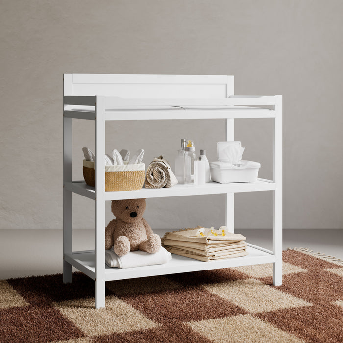 Storkcraft Alpine Changing Table with Water-Resistant Changing Pad - White