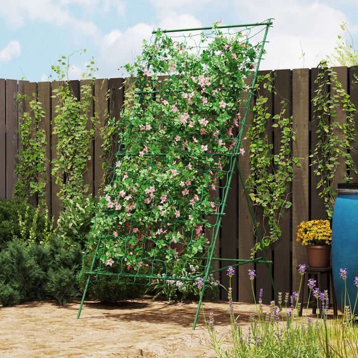 Outsunny Adjustable A-Frame Cucumber Trellis for Climbing Plants