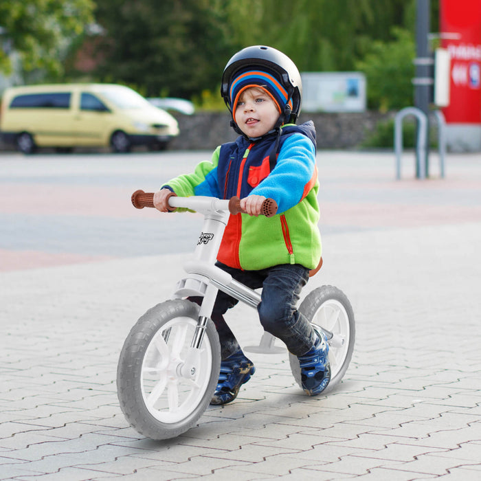 Honeyjoy 12\" Balance Bike 2 Wheels Children's Bicycle With Adjustable Seat White