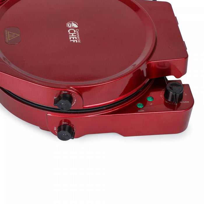 CHK Series Commercial Chef Countertop Pizza Maker & Indoor Grill, CHPG12R, Red