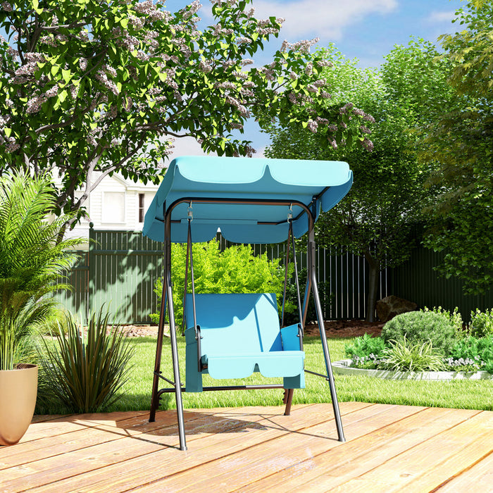 Outsunny 1-seat Patio Swing Chair With Adjustable Canopy And Cushions