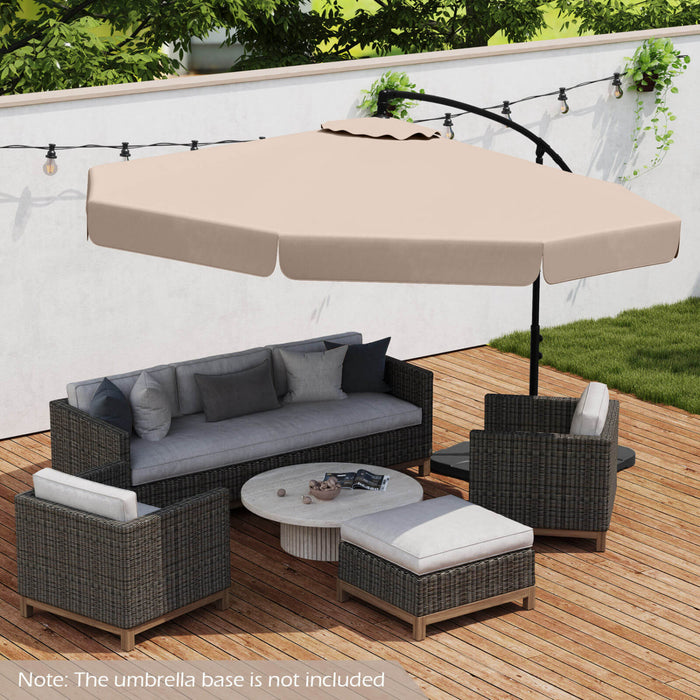 Costway 10 FT Offset Hanging Umbrella Patio Cantilever Umbrella with Cover Beige
