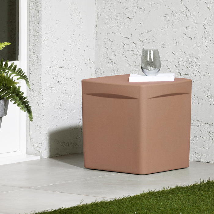 Dalya Square Outdoor Side Table - Burnt Orange